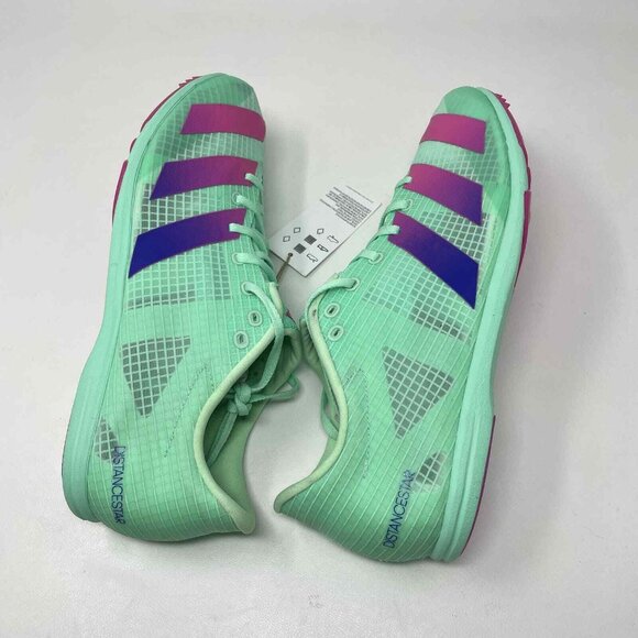 Adidas Adizero Distancestar Track Shoes Mens 11.5 GV9078 Mint Green Pink NEW - Picture 6 of 8